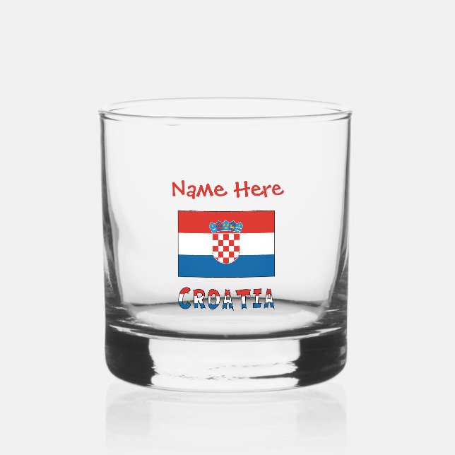 Verre À Whisky Personalized Croatia Flag  (Recto)