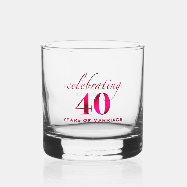 Verre À Whisky Personalized Ruby 40th Anniversary Keepsake Gift (Recto)