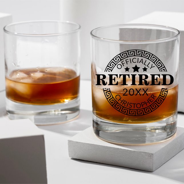 Verre À Whisky Personnalisation et date de la retraite officielle (Créateur téléchargé)
