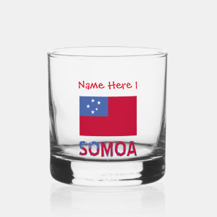Verre À Whisky Personnalisation rouge du drapeau samoan
