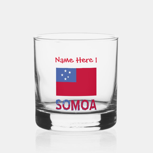 Verre À Whisky Personnalisation rouge du drapeau samoan  (Recto)