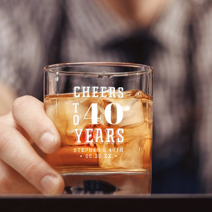 Verre À Whisky Personnalisé - 40 ans   N'importe quel anniversair