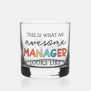 Verre À Whisky Personnalisé Retro Awesome Manager Drôle