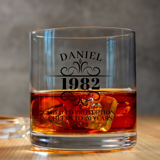 Verre À Whisky Personnalisée 30e 40e 50e 60e 70 Anniversaire (Créateur téléchargé)