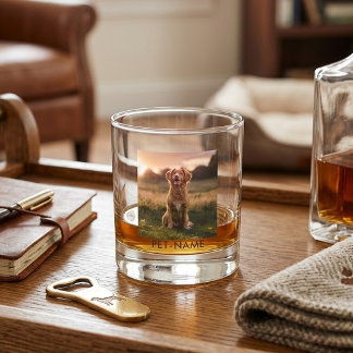 Verre À Whisky Photo personnalisée avec le nom de votre chien