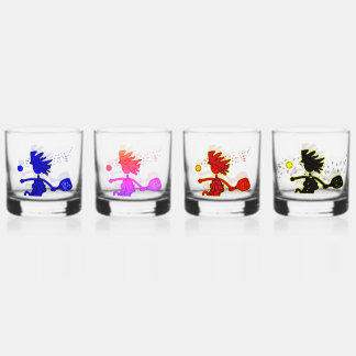 Verre À Whisky PICKLEBALL coloré Assortiment quatre