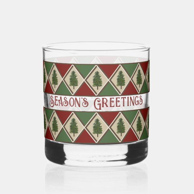 Verre À Whisky Pine Tree et Harlequin Drinkware Glaces (Recto)