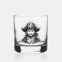 Pirate head with hat sailor and Eye Patch and Bear