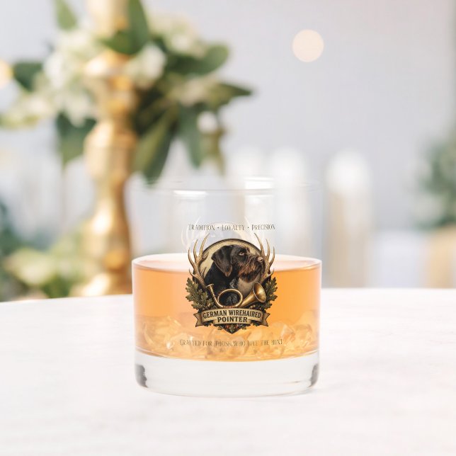 Verre À Whisky Pointer allemand à poil dur (Insitu (Mariage))