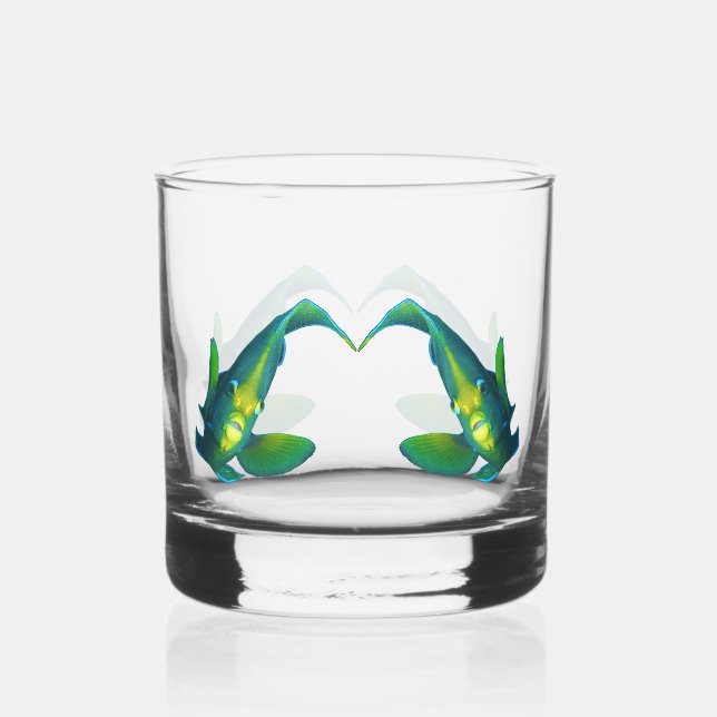 Verre À Whisky Poisson-ange - Conception abstraite - Découpe d'un (Recto)