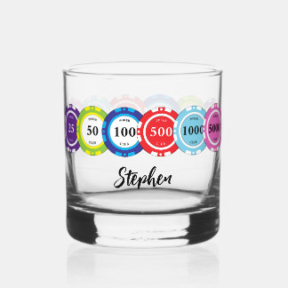 Verre À Whisky Poker Player Chips Personalised