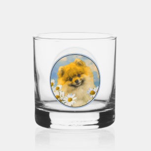 Verre À Whisky Poméranie dans la peinture des pâquerettes - Art d