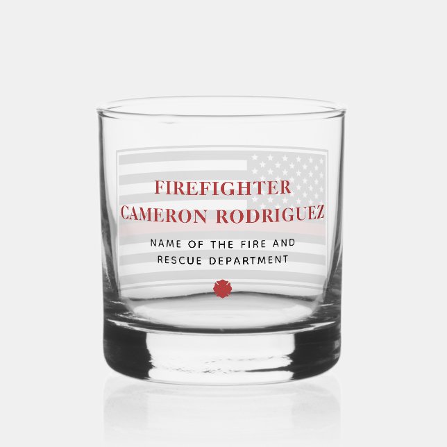 Verre À Whisky Pompier personnalisé Mince Secourt incendie de lig (Verso)
