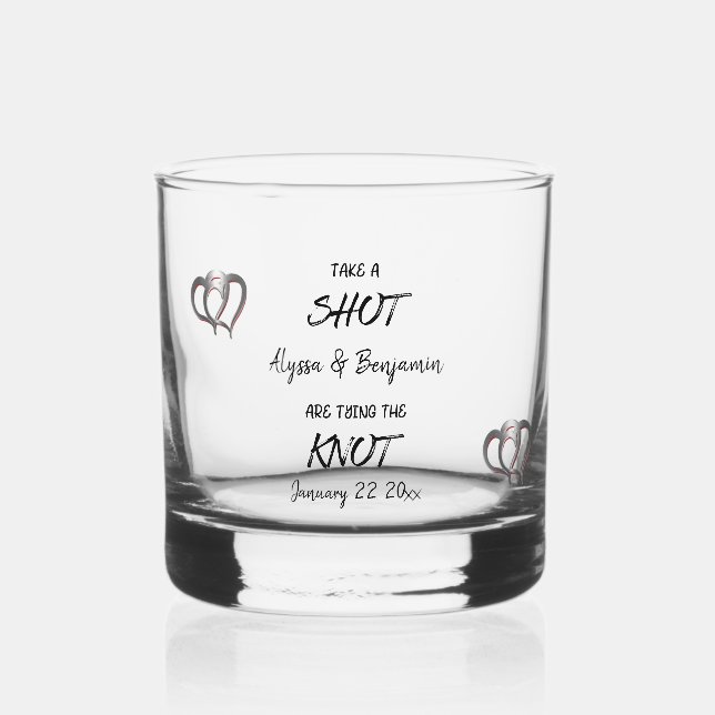 Verre À Whisky Prenez Un Couple Engagé Tirant Le noeud (Recto)