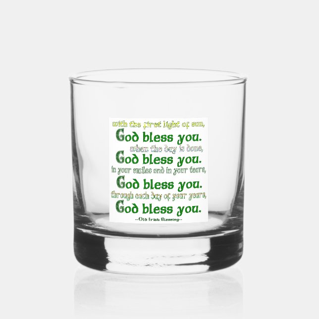Verre À Whisky Que Dieu vous bénisse Irish Blessing (Recto)