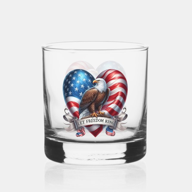Verre À Whisky Que la liberté sonne Eagle Hearts (Recto)