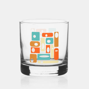 Verre À Whisky Rectangles Abstraits Ère Atomique Moderne du Milie