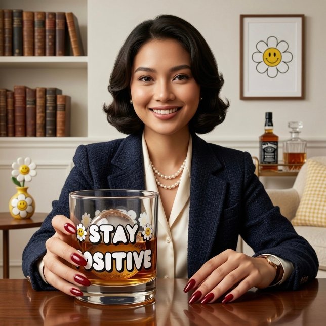 Verre À Whisky Restez Positif (Créateur téléchargé)