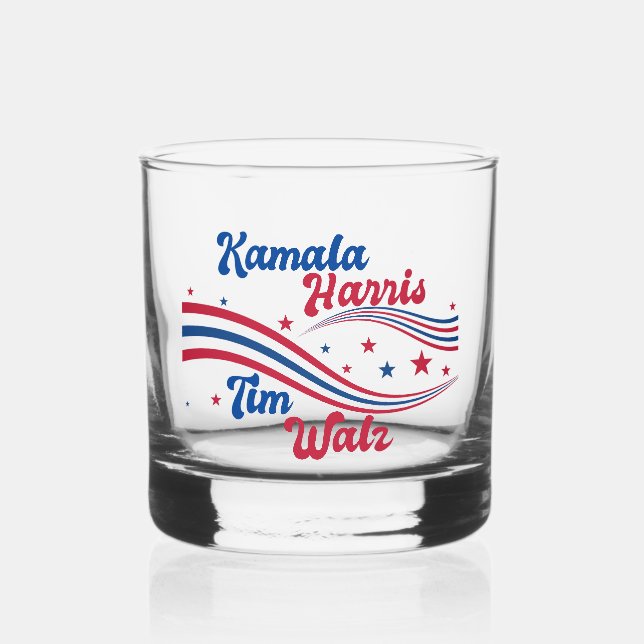 Verre À Whisky Retro Kamala Harris Tim Walz Cute Election (Recto)
