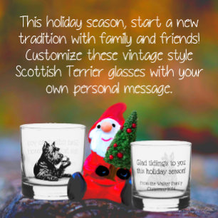 Verre À Whisky Rochers de Noël de Chien écossais customisés