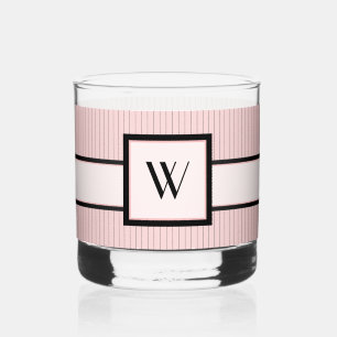 Verre À Whisky Rose avec rayures noires fines