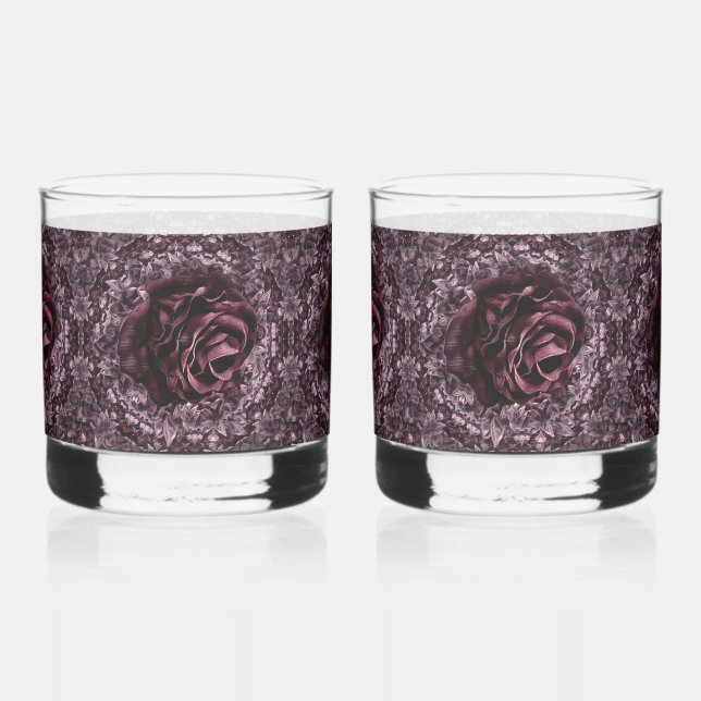 Verre À Whisky Rose Mandala (Recto)