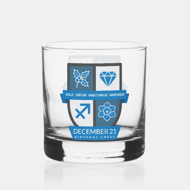 Verre À Whisky Sagittarius Birthday Crest™ December 1-21  (Verso)