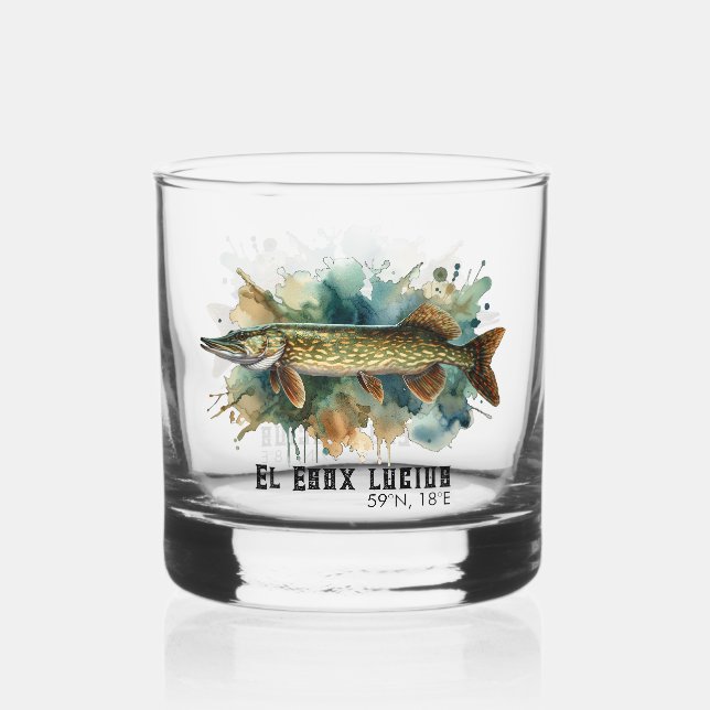 Verre À Whisky Série aquarelle : brochet (Recto)