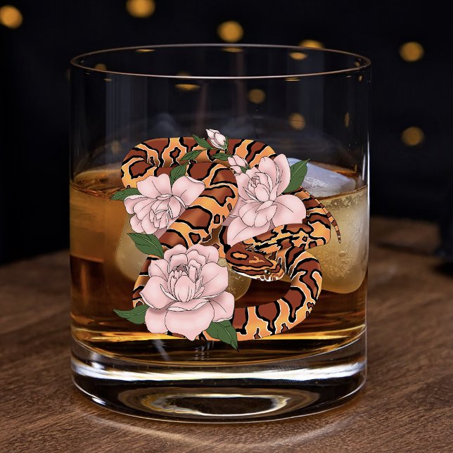 Verre À Whisky Serpent des blés Fleurs roses Vert (Créateur téléchargé)