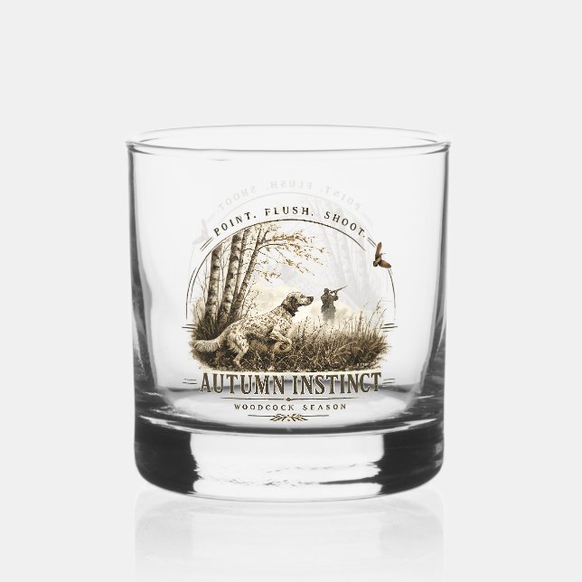 Verre À Whisky Setter anglais , chasse à la bécasse (Recto)