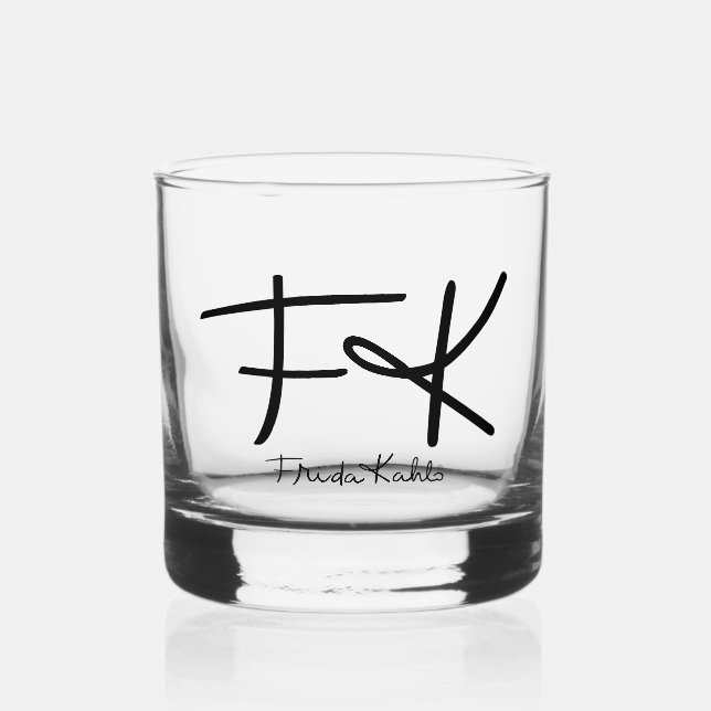 Verre À Whisky Signature Monogramme Frida Kahlo "FK" (Recto)