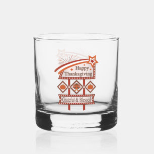 Verre À Whisky Signe rétro gracieux et béni du bon thanksgiving