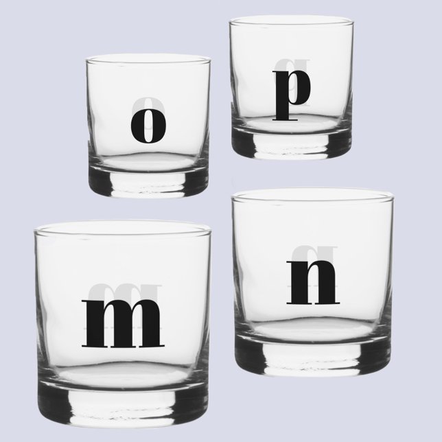Verre À Whisky Simple moderne Monogramme initial personnalisé (Personalized monogram initial lower case modern glass)