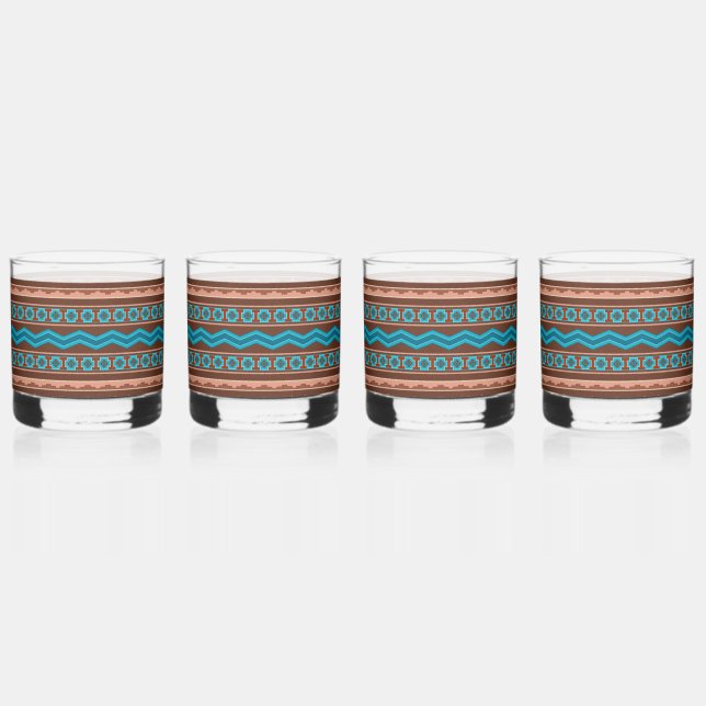 Verre À Whisky Southwest Style Geometric Cameron Gorge Design (Recto)