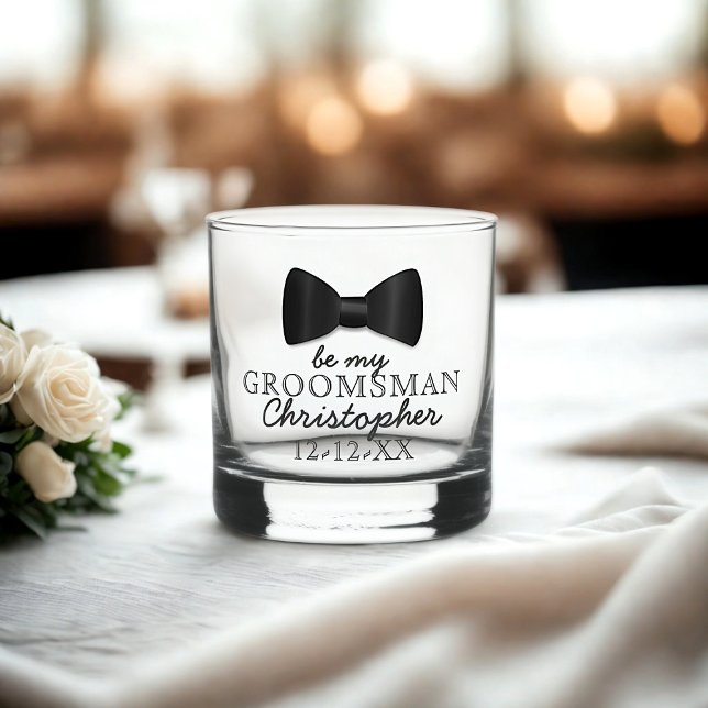 Verre À Whisky Soyez Mon Groomsman Nom Mariage Whiskey Glass (Your Groomsman's proposal gift and request card in one. Just add their name and your wedding date)