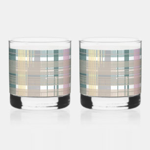 Verre À Whisky Style Plaid Côtier Smart Look Imprimer