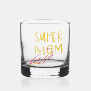 Verre À Whisky Super Maman Illustration Fête des mères