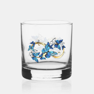 Verre À Whisky Symbole infini de papillons Morpho bleus