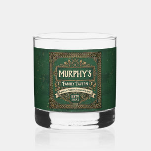 Verre À Whisky Taverne familiale irlandaise personnalisée vintage