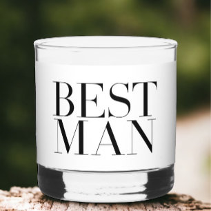 Verre À Whisky Témoin de mariage Moderne Personnalisé Minimaliste