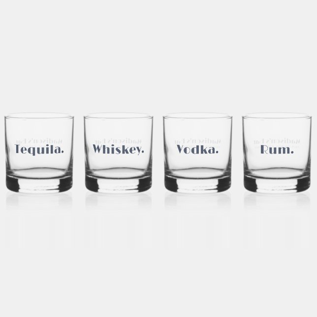 Verre À Whisky Texte personnalisé simple et moderne (Recto)