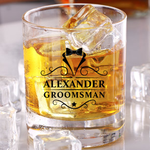 Verre À Whisky Tir de cravate noire de garçon d'honneur