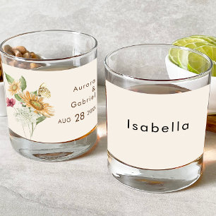 Verre À Whisky Tournesol Rustique Beige Mariage fête nuptiale