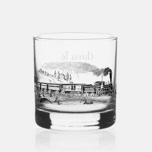 Verre À Whisky Train à vapeur personnalisé pour 60e anniversaire