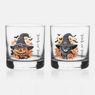 Verre À Whisky Trick ou traitement effrayant et mignon Halloween