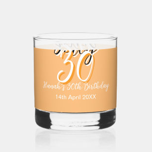 Verre À Whisky Triste trente orange blanc simple rétro annonce d'