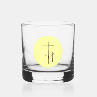 Verre À Whisky Trois croix sur Calvaire Jaune