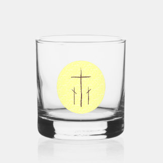 Verre À Whisky Trois croix sur le Calvaire jaune