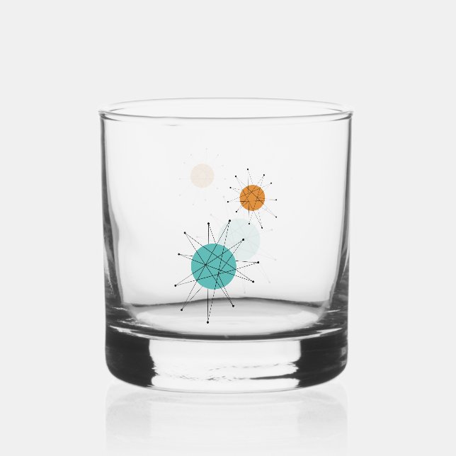 Verre À Whisky Turquoise Orange Franciscan Starburst MidCentury (Recto)