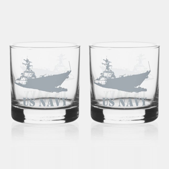 Verre À Whisky US NAVY personnalisable (Recto)